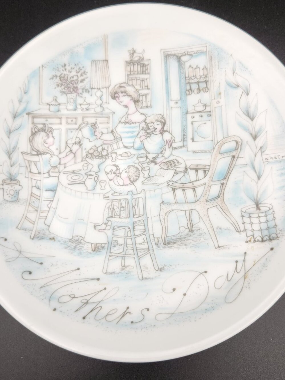 1973 Haviland Limoges Mother's Day Plate "Breakfast" - 1st in Series - In Box